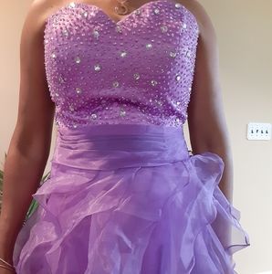 Strapless Sweatheart Ruffled A-Line Prom Dress